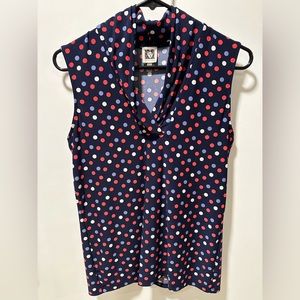 Anne Klein Sleeveless Polkadot Blouse